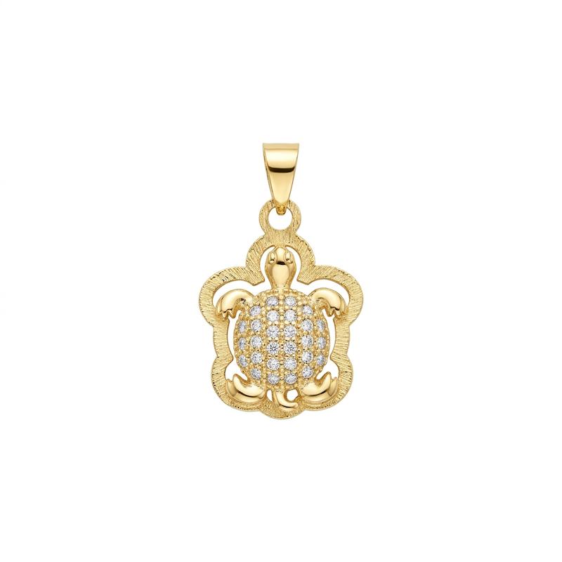 آویز طلا ۱۸ عیار مدال لاک پشت (وزن سنگ کسر شده) گالری سها