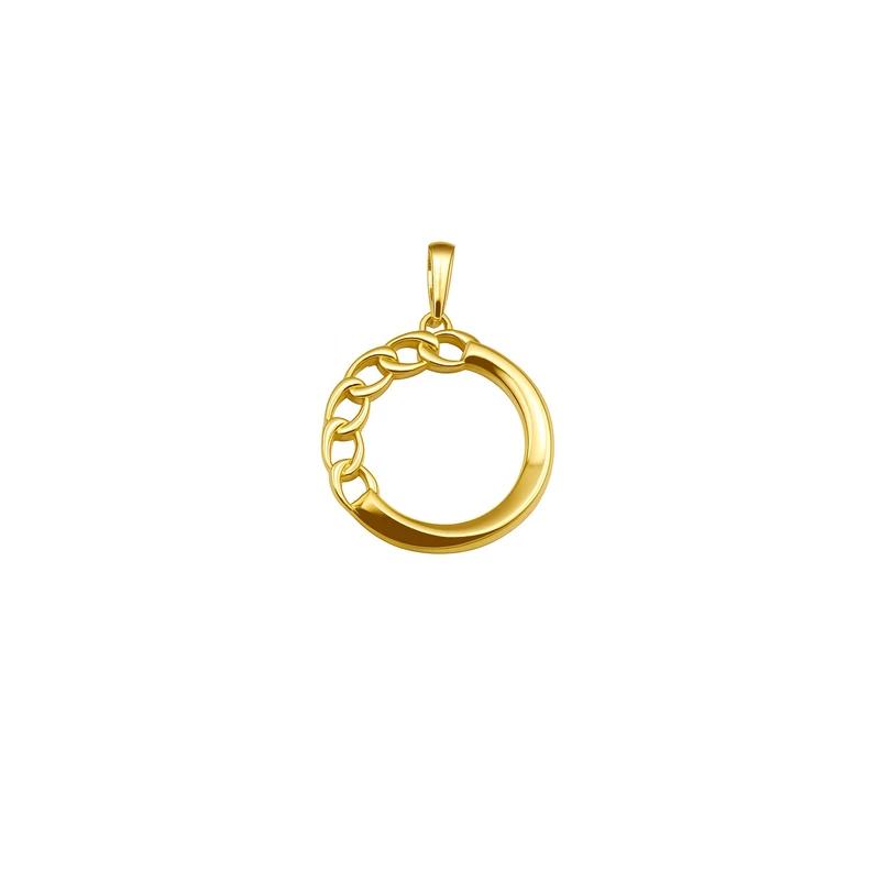 آویز طلا ۱۸ عیار طرح دایره کارتیه کد M-100025 نفیسا گلد