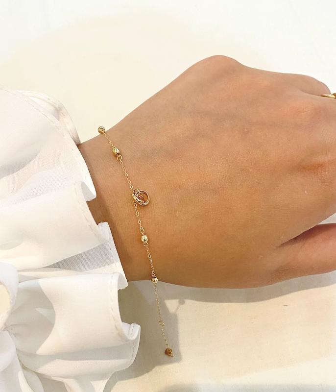 دستبند زنانه طلا ۱۸ عیار گره و گوی VoGa GOLD