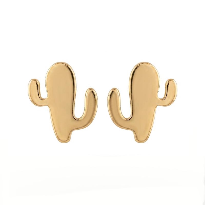 گوشواره بچگانه طلا ۱۸ عیار کاکتوس والاگوهرگالری