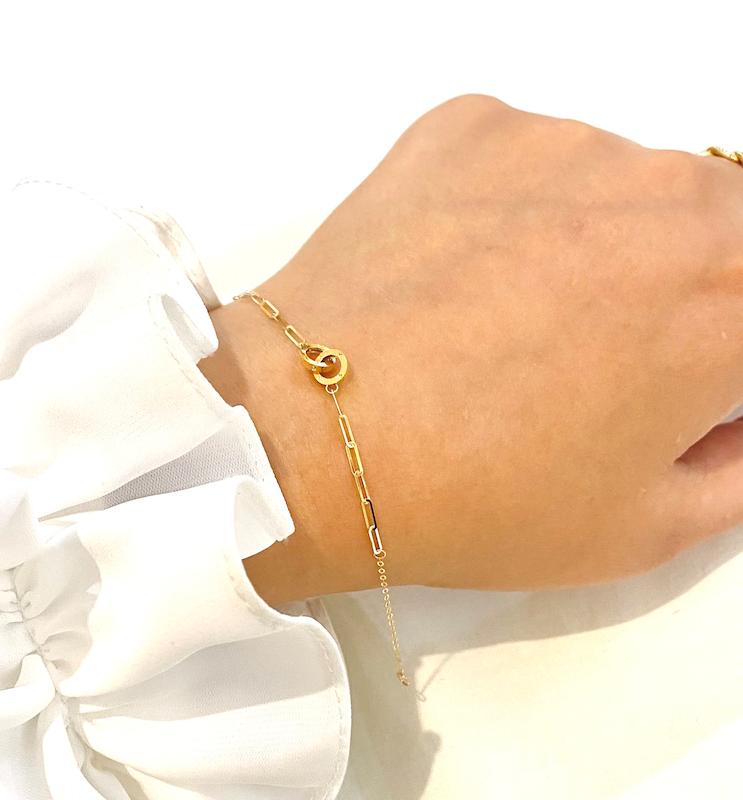 دستبند زنانه طلا ۱۸ عیار هرمس و حلقه دوستی VoGa GOLD