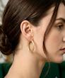 گوشواره زنانه طلا ۱۸ عیار گوشواره حلقه ای بیضی گالری طلای آنوشا