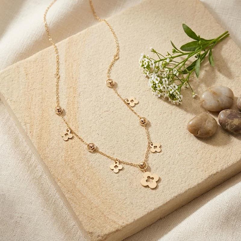 گردنبند زنانه طلا ۱۸ عیار گردنی ونکلیف T38y880 گالری انارکی