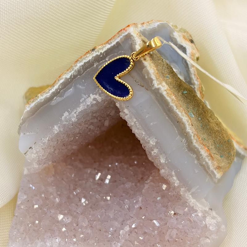 آویز طلا ۱۸ عیار قلب رنگی گالری طلای رز