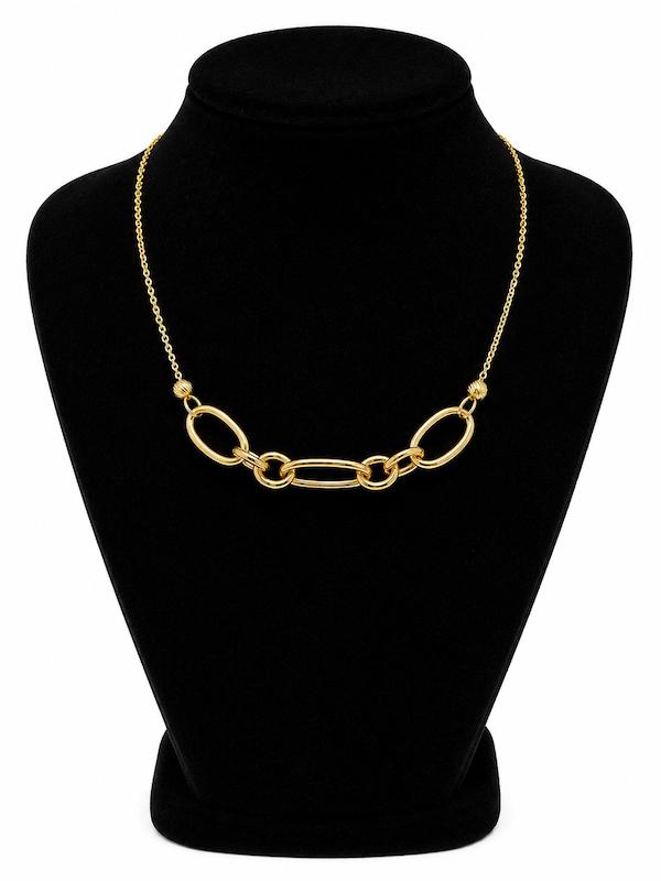 گردنبند زنانه طلا ۱۸ عیار زنجيري با گوي البرنادو گالری سین سین