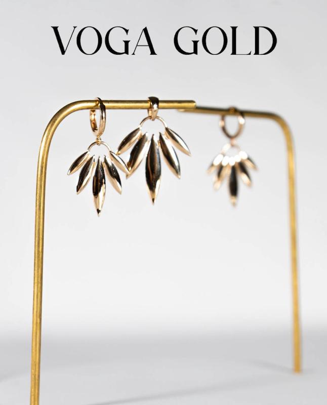 زنانه نیم ست طلا ۱۸ عیار آویز و گوشواره کلیپسی خوشه (بدون زنجیر) VoGa GOLD