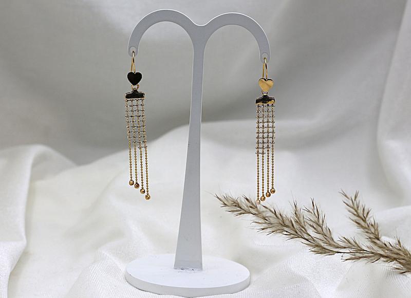 گوشواره زنانه طلا ۱۸ عیار گوشواره آویز توری گالری فرشته