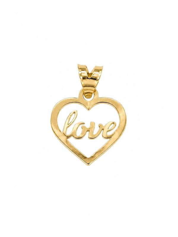 آویز زنانه طلا ۱۸ عیار پلاک قلب LOVE لی لی گلد