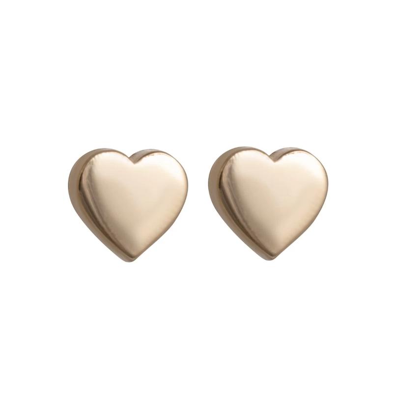 گوشواره زنانه طلا ۱۸ عیار گوشواره میخی طرح قلب گالری طلای یمنا