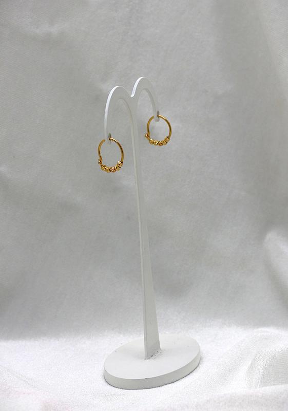 گوشواره زنانه طلا ۱۸ عیار گوشواره حلقه ای گویی گالری فرشته