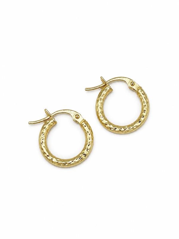 گوشواره زنانه طلا ۱۸ عیار گوشواره تراش حلقه ای طلای نیاکی