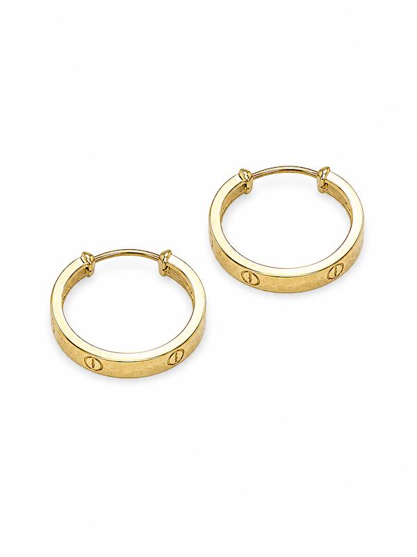 گوشواره زنانه طلا ۱۸ عیار گوشواره حلقه ای لاو طلای نیاکی