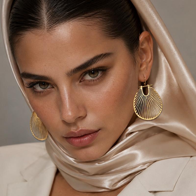گوشواره طلا ۱۸ عیار گوشواره بیروتی گالری زرنوش