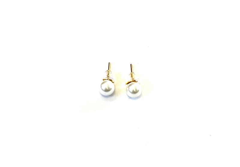 گوشواره زنانه طلا ۱۸ عیار E150 گوشواره مروارید آهوریس
