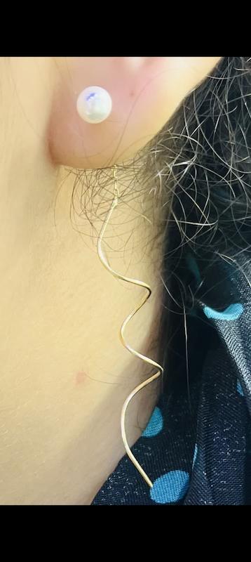 گوشواره زنانه طلا ۱۸ عیار گوشواره کرلی با کسر نگین‌لوکس گالری طلای عزیز
