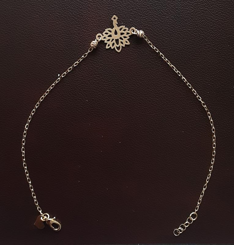 دستبند زنانه طلا ۱۸ عیار مدل طاووس طول 18.5cm دلفین گلد گالری