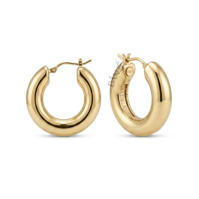 گوشواره زنانه طلا ۱۸ عیار گوشواره ی گرازیلای دوناتلا گالری طلای دانژه