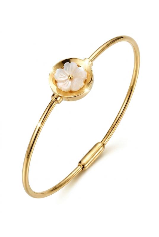 بنگل زنانه طلا ۱۸ عیار صدفی رویا گالری طلا و جواهر بیست