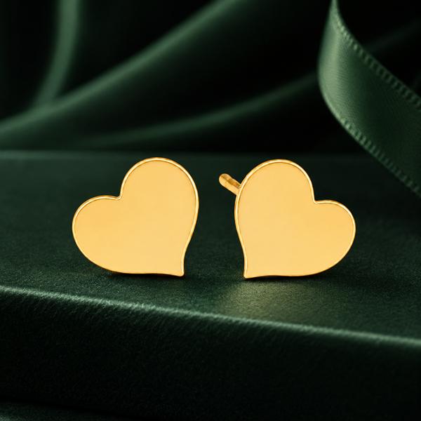 گوشواره زنانه طلا ۱۸ عیار گوشواره طلا طرح قلب گالری طلای روژمان