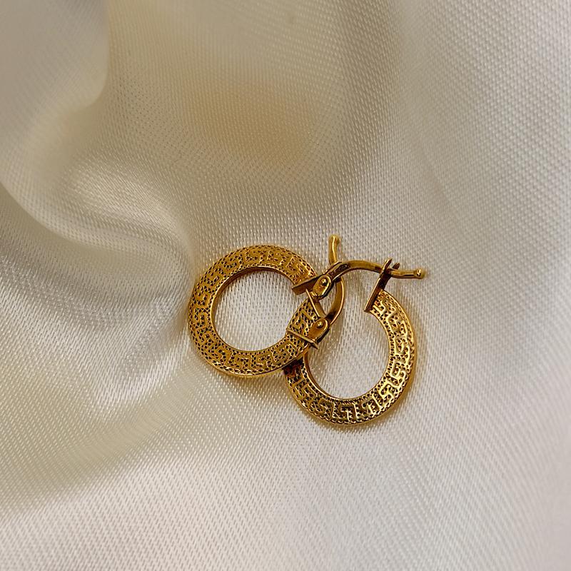 گوشواره زنانه طلا ۱۸ عیار گوشواره ورساچ بدون اجرت گالری طلای رز
