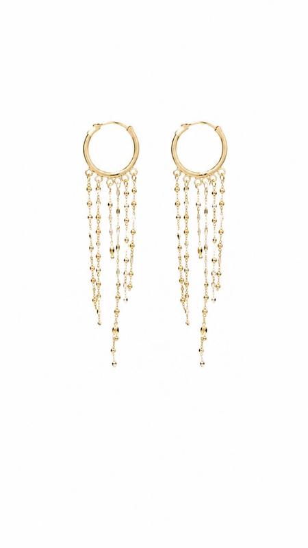گوشواره زنانه طلا ۱۸ عیار حلقه ای آبشاری ابشاری گالری یادمان
