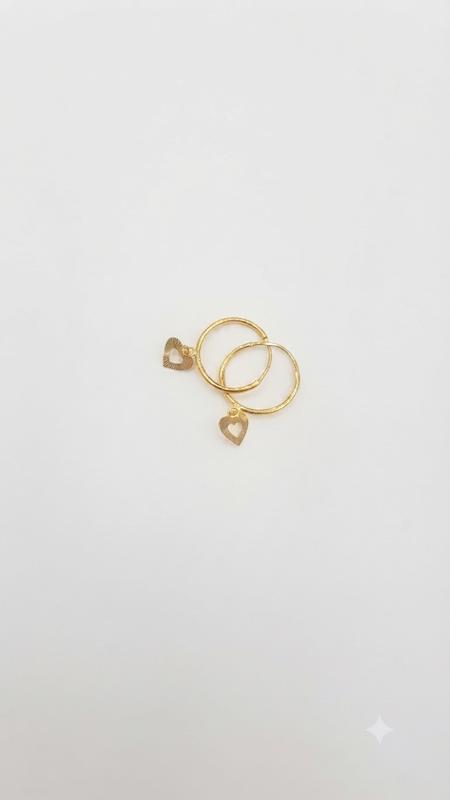 گوشواره زنانه طلا ۱۸ عیار آویز تک قلب گالری طلای اصیلا