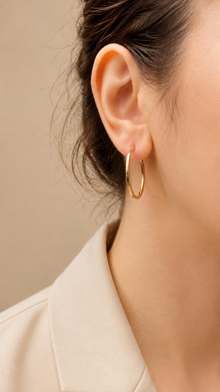 گوشواره زنانه طلا ۱۸ عیار گوشواره حلقه ای گالری طیب