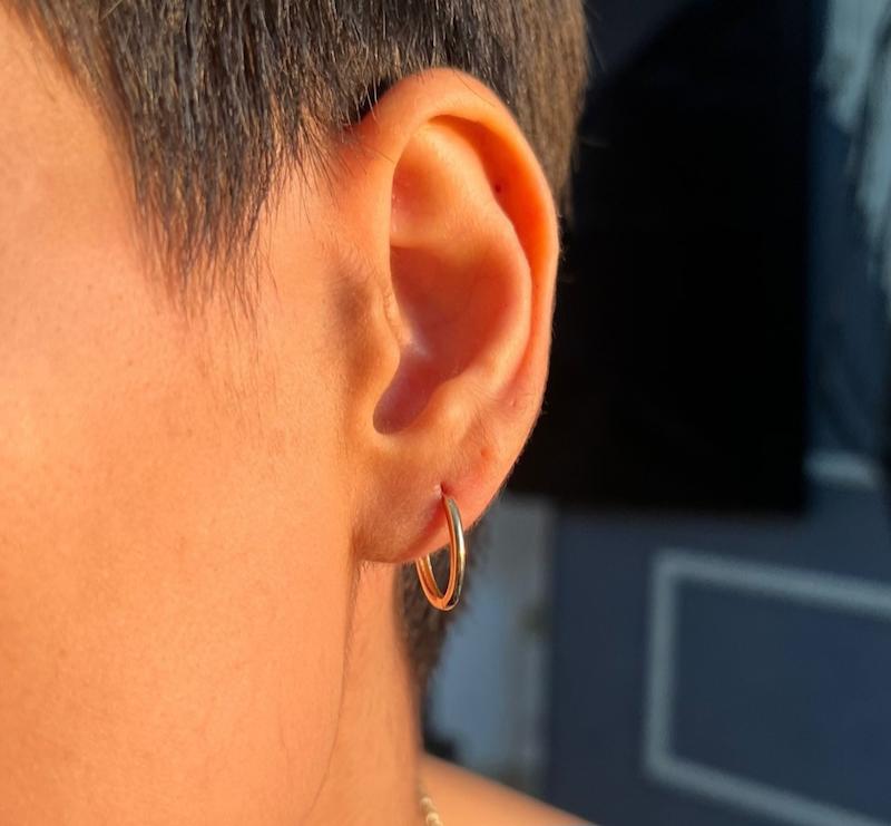 گوشواره زنانه طلا ۱۸ عیار گوشواره حلقه ساده گالری کاژه گلد