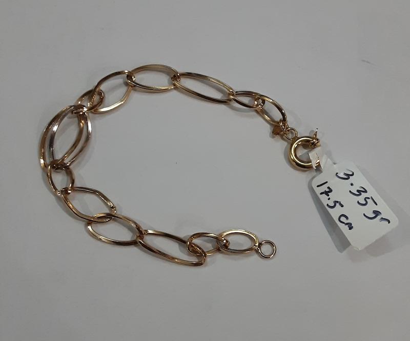 دستبند زنانه طلا ۱۸ عیار مدل کلاسیک طول 17.5 سانتیمتر(کم اجرت) دلفین گلد گالری