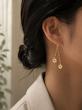 گوشواره زنانه طلا ۱۸ عیار گشواره آویز گل طلای کالین