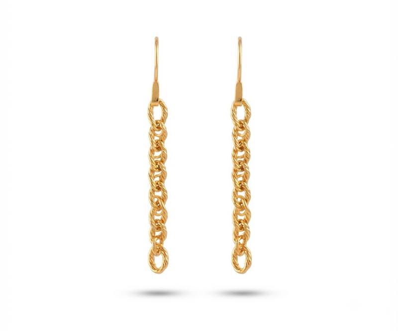 گوشواره زنانه طلا ۱۸ عیار گوشواره طنابی گالری طلای میران