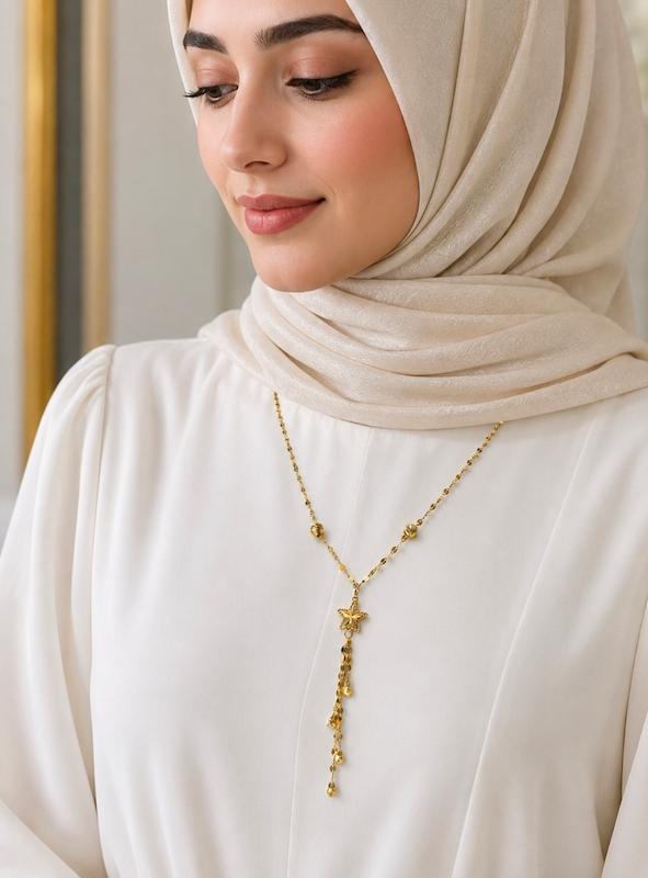گردنبند زنانه طلا ۱۸ عیار ام آر دی جواهری سما
