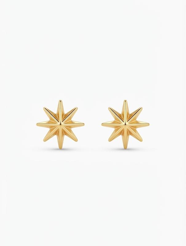 گوشواره زنانه طلا ۱۸ عیار ستاره دارا گالری
