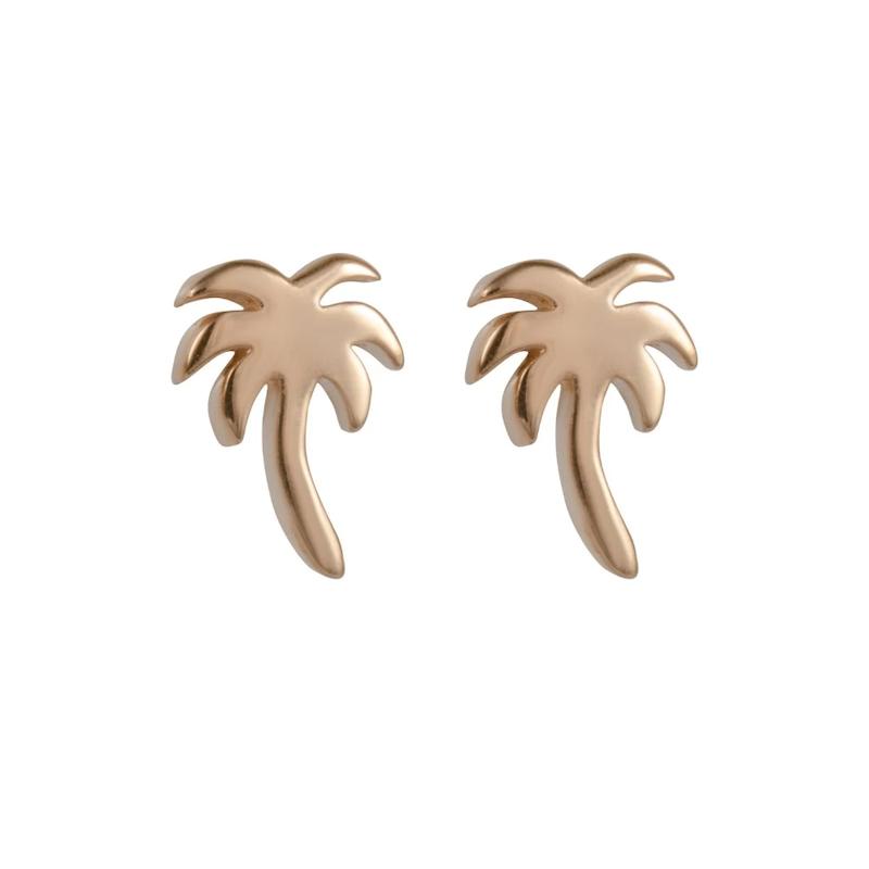 گوشواره زنانه طلا ۱۸ عیار گوشواره میخی طرح درخت نخل گالری طلای یمنا