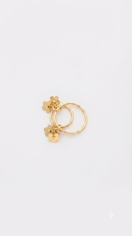 گوشواره زنانه طلا ۱۸ عیار گل پنج پر گالری طلای اصیلا