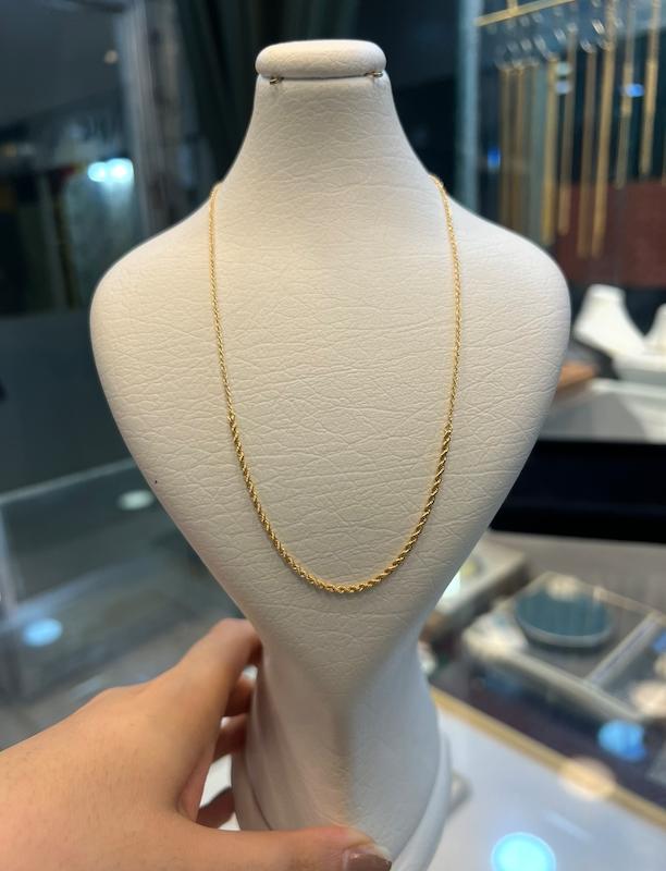 گردنبند زنانه طلا ۱۸ عیار طنابی کونیک گالری طلای ایرانه