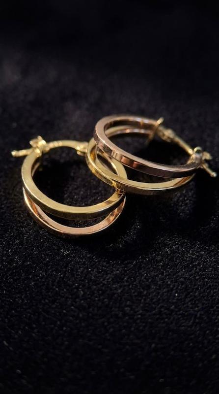 گوشواره زنانه طلا ۱۸ عیار گوشواره حلقه ایی لیانا گالری طلای حسینی کیا