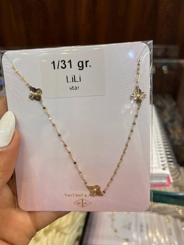 گردنبند زنانه طلا ۱۸ عیار ونکلیف تراش گالری طلای فروهر
