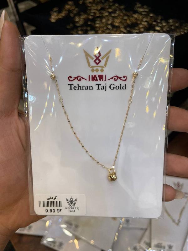 گردنبند زنانه طلا ۱۸ عیار قلب و زنجیر گالری طلای فروهر