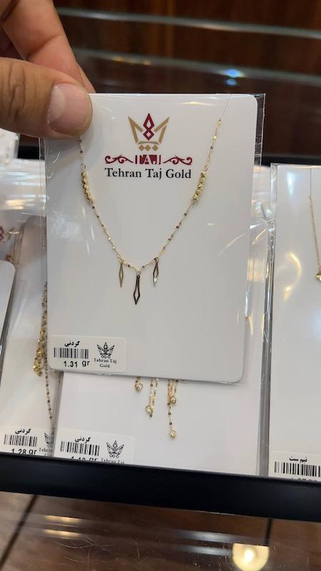گردنبند زنانه طلا ۱۸ عیار زنجیر و اشک گالری طلای فروهر