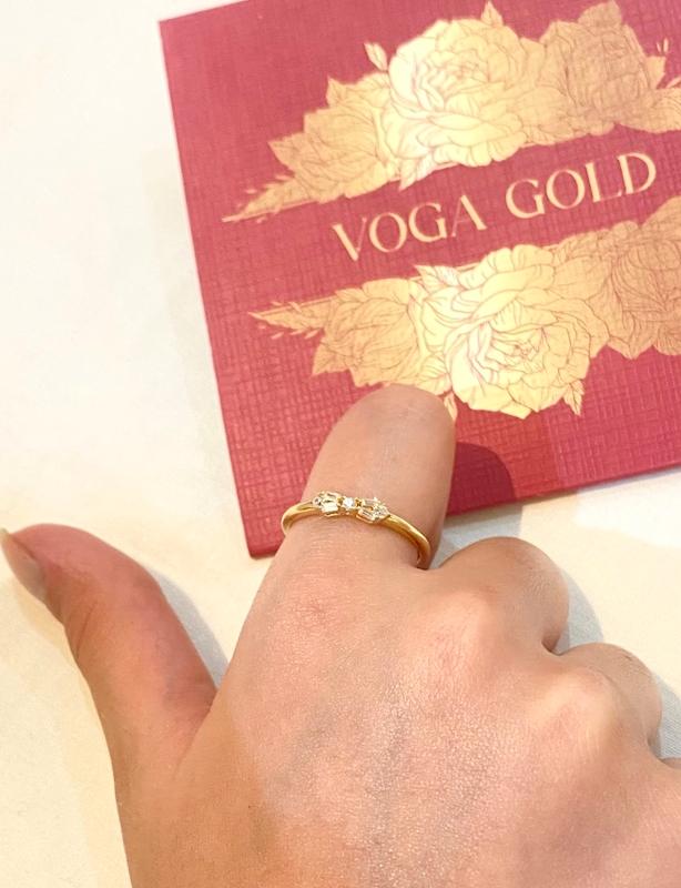انگشتر زنانه طلا ۱۸ عیار پاپیون نگین‌دار (سایز ۵۳) VoGa GOLD