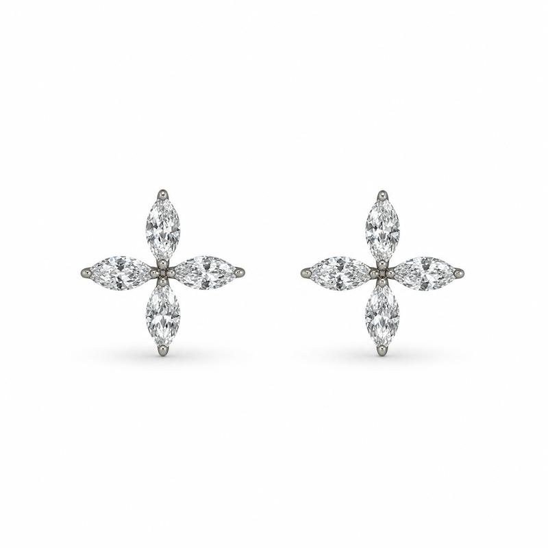 گوشواره زنانه طلا ۱۸ عیار گوشواره گل مارکیز گالری طلای کایا