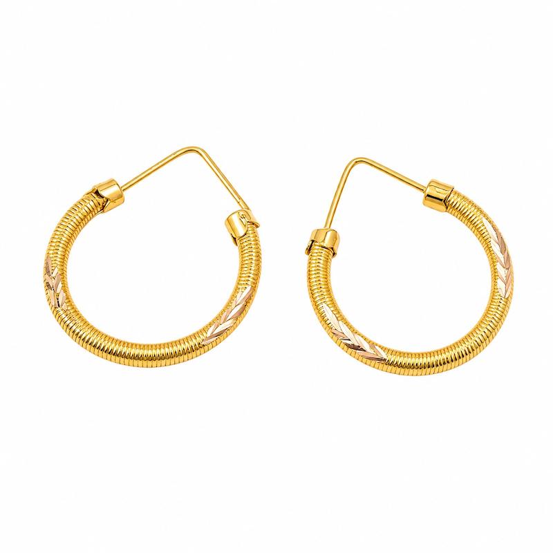 گوشواره زنانه طلا ۱۸ عیار حلقه ای لوله ای قطر15(اجرت کم) گالری زربام
