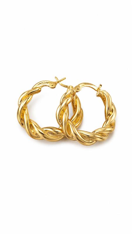 گوشواره زنانه طلا ۱۸ عیار حلقه مارپیچ دارا گالری