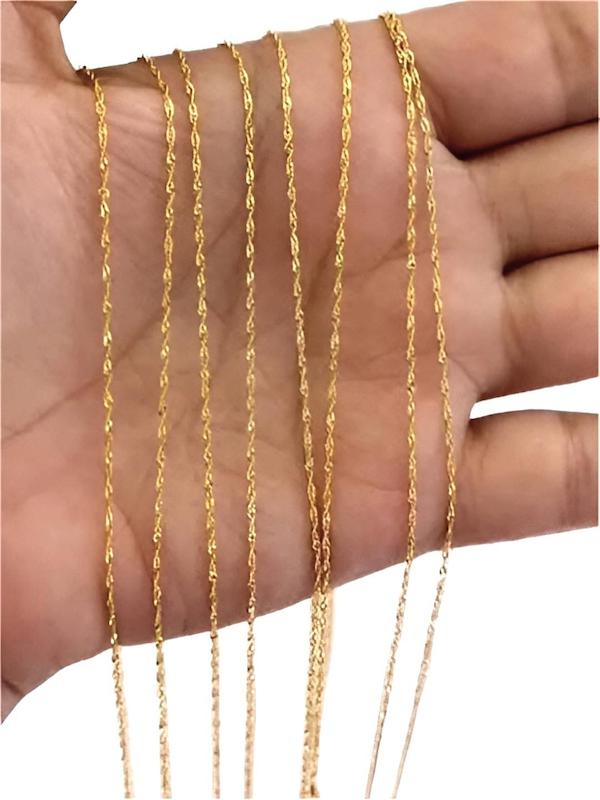 زنجیر زنانه طلا ۱۸ عیار زنجیر دیسکو 45 سانت (کم اجرت) گالری زربام