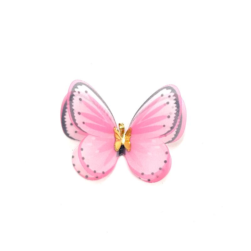 آویز زنانه طلا ۱۸ عیار پلاک پروانه پارچه ای گالری یگانه