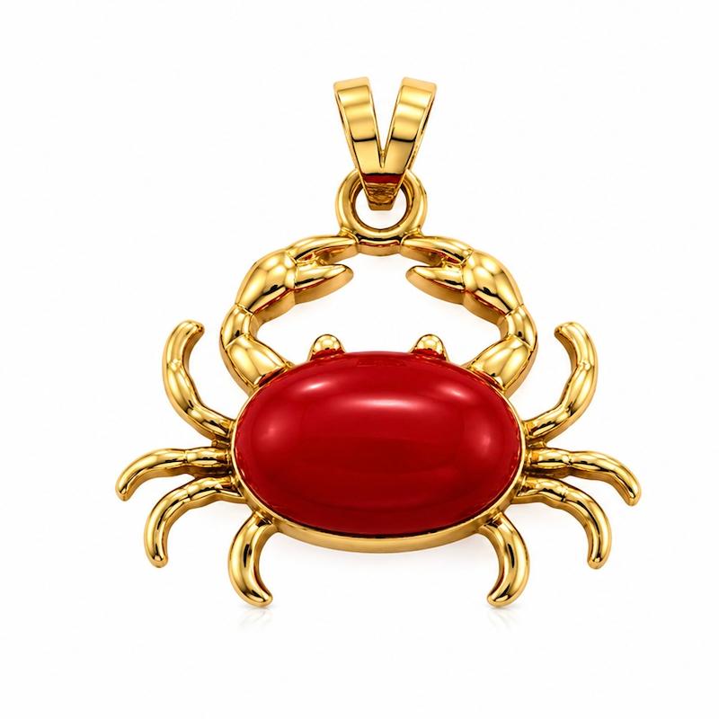 گردنبند طلا ۱۸ عیار آویز خرچنگ ری گلد