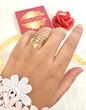 انگشتر زنانه طلا ۱۸ عیار مارپیچ با آویز قلب (سایز ۵۶) VoGa GOLD