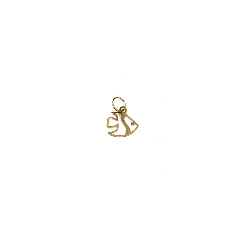 آویز زنانه طلا ۱۸ عیار پلاک لیزری طرح ماهی گالری یگانه