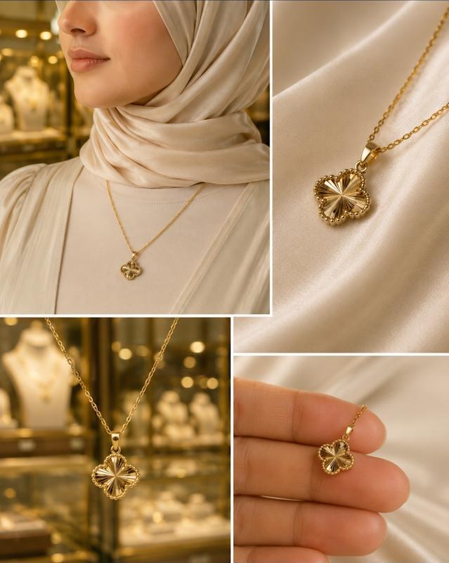 آویز زنانه طلا ۱۸ عیار مدال ونکلیف جواهری سما
